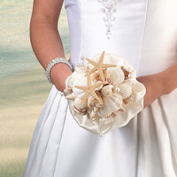 Island Bride with Seashell Bouquet