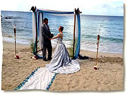 Seaglass arch and aisle beach wedding