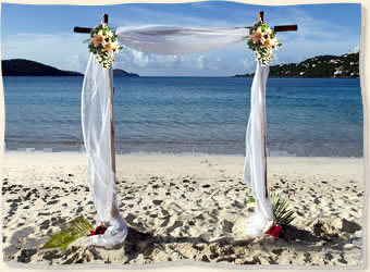 beach wedding arch with flowers