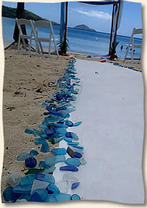 Sea Glass Aisle St Thomas Wedding