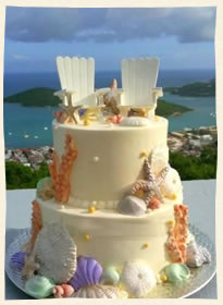 Beach Chairs Shells StThomas Virgin Islands Cake