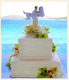 Blue Waves St Thomas wedding cake