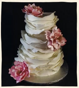 Pink & Gold Peonies Layers Love Cake in the Virgin Islands
