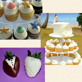 Cupcakes - Chocholate covered strawberries for your island wedding!