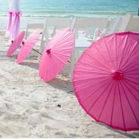 parasols island beach wedding