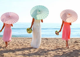 virgin islands beach wedding parasols