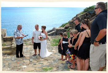 Getting married at Hassel Island US Virgin Islands