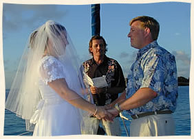 ceremony on board the sailboat