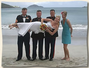 Marines at wedding in St. Thomas Virgin Islands