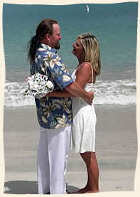 Tropical wedding couple Magens Beach St. Thomas