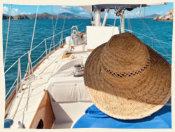Sailing away wedding at sea.