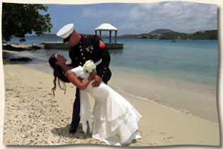 Military couple getting married at Secret Harbour